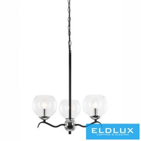 ELDLUX BLTULIP Csillár Fekete 3×E14 Max 40W