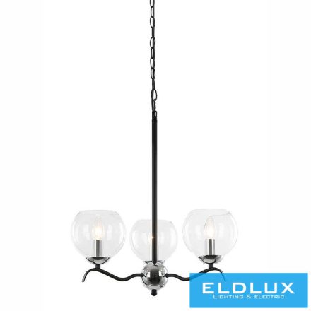 ELDLUX BLTULIP Csillár Fekete 3×E14 Max 40W