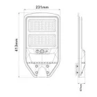 UNIVERSO Solar utcai lámpa 3.2V-5AH 750lm 6500k IP65 fekete 413x231x47mm