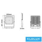 UNIVERSO LED reflektor 150w 12000lm 3000k 120° IP65 fekete 253x301x31mm