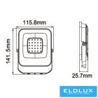 UNIVERSO LED reflektor 20w 1600lm 6500k 120° IP65 fekete 116x141x26mm