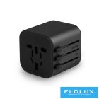 ELDLUX Utazási adapter pro biztosítékkal (World to World) 230V/8A/1840W