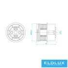 ELDLUX K327Y E27 foglalat gyűrűvel fekete