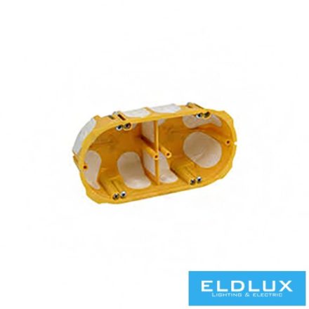 KOPOS Gipszkarton szerelvénydoboz gumis 2-es ovális 138mmx 68mm x műanyag sárga csavarral KPL