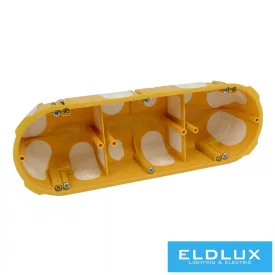   KOPOS Gipszkarton szerelvénydoboz gumis 3-as ovális 209mm x 68mm x műanyag sárga csavarral KPL