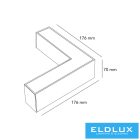 UNIVERSO LL57-lámpához L-alakú toltóelem 12w 1560lm 4000k-6500k kapcs. IP20 Fekete 176x176x70mm 5év