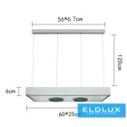 UNIVERSO Függeszték 40w 3200lm 4000k IP20 Fehér 600x250x1200mm