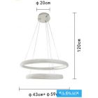 UNIVERSO Függeszték 51w 4080lm 4000k IP20 fehér ∅430+590x1200mm