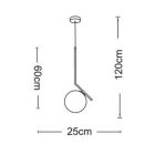 UNIVERSO Függeszték 1xG9 max.10w D250x600x1200mm IP20 rézszín 5év