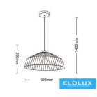 UNIVERSO Kötél függeszték 1xE27 IP20 D500x200x1400mm 5év