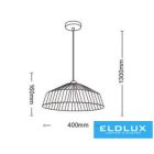 UNIVERSO Kötél függeszték 1xE27 IP20 D400x190x1300mm 5év