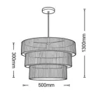 UNIVERSO Kötél függeszték 3xE27 IP20 D500x300x1300mm 5év