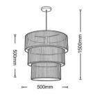 UNIVERSO Kötél függeszték 3xE27 IP20 D500x500x1500mm 5év