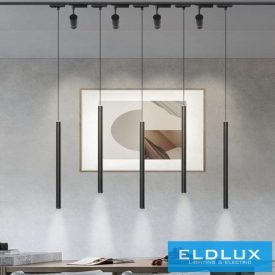   UNIVERSO Egyfázisú sínhez függeszték COB LED 3W 300lm 4000K ∅32x600mm IP20 fekete