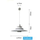 UNIVERSO Függeszték 1xE27 IP20 D400x1380mm fehér