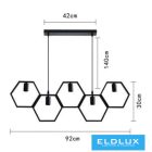 UNIVERSO Függeszték 5xE27 IP20 920x1400mm fekete