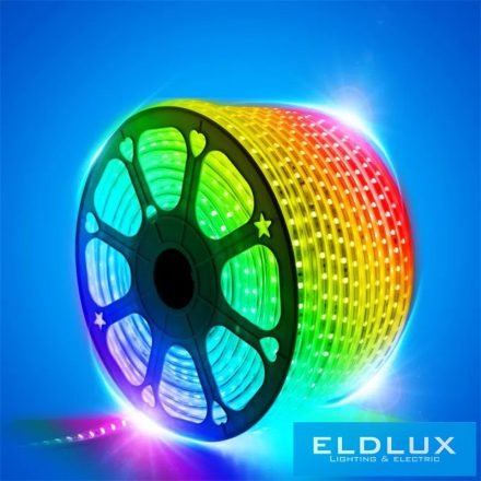 ELDLUX Flexibilis LED szalag AC:220V 2835-120D-10MM 7.6w/M RGB IP65