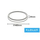 UNIVERSO Mennyezeti lámpa 36W 3600lm CCT.Kap Ra90 120° D480x24mm IP20 Famintás