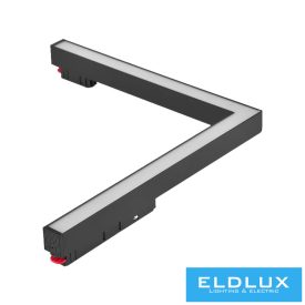   UNIVERSO Mágneses sínbe szerelhető L-alakú lineáris lámpa DC:48V 24w 1800lm 3000k RA90 IP20 Fekete 312x282mm
