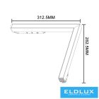 UNIVERSO Mágneses sínbe szerelhető L-alakú lineáris lámpa DC:48V 24w 1800lm 4000k RA90 IP20 Fekete 312x282mm