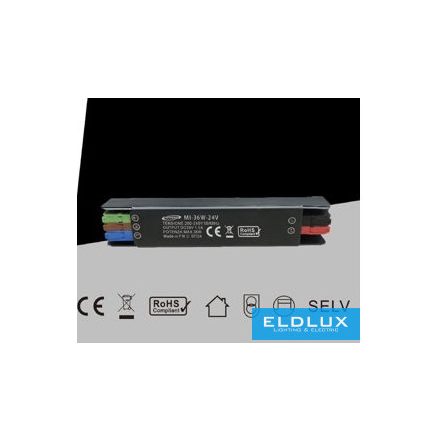 UNIVERSO Mini fémházas tápegység DC:24V 36w 1.5A IP67 145x26x21mm