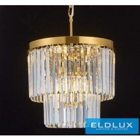   ELDLUX ELDICICLE kristály üveg csillár E14×3 D300x334mm arany