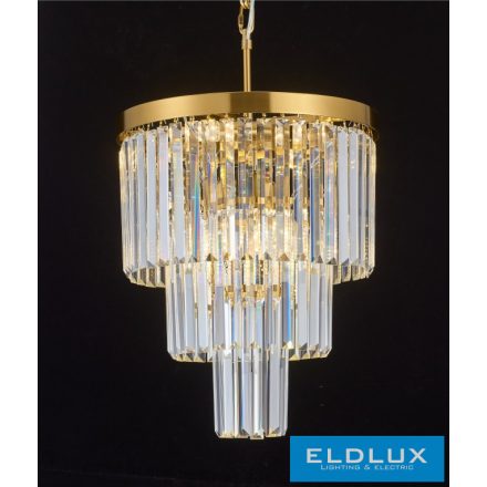 ELDLUX ELDICICLE kristály üveg csillár E14×7 D400x440mm arany