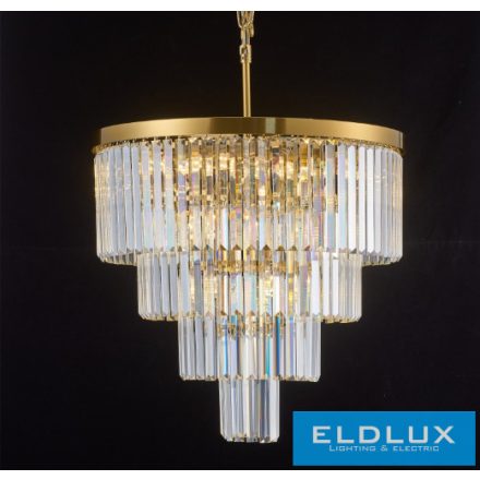 ELDLUX ELDICICLE kristály üveg csillár E14×14 D600x554mm arany