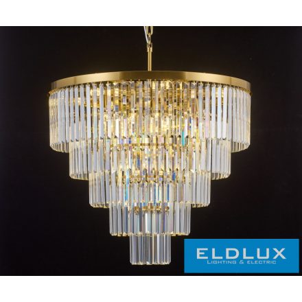 ELDLUX ELDICICLE kristály üveg csillár E14×18 D800x660mm arany