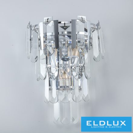 ELDLUX CAPELLA kristály üveg fali lámpa E14 Króm