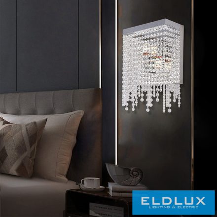 ELDALIZ kristály üveg fali lámpa L250 E14×2