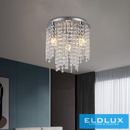 ELDLUX ELDILEN kristályüveg mennyezeti lámpa Ø270 E14×3