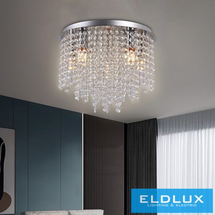 ELDLUX ELDILEN kristályüveg mennyezeti lámpa Ø370 E14×5