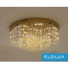 ELDLUX Kristály üveg mennyezeti lámpa E14×10 D600x350mm Arany