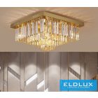 ELDLUX Kristály üveg mennyezeti lámpa E14×13 D600x600x350mm Arany