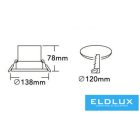 UNIVERSO LED süllyestett lámpa 20w 2000lm CCT.Kap 24° IP20 alumínium D138x78mm/D120mm