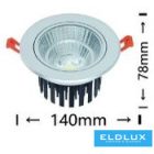UNIVERSO LED süllyestett lámpa 20w 1800lm 3000K 24° IP20 alumínium 140x78mm/120mm