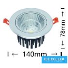 UNIVERSO LED süllyestett lámpa 20w 1800lm 4000K 24° IP20 alumínium 140x78mm/120mm