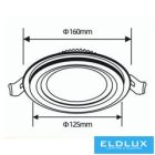 UNIVERSO Köralakú süllyesztett LED panel 12w 1100lm CCT IP20 fehér