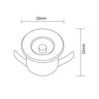 UNIVERSO Mini spot lámpatest 1w 6500k 80lm 30° IP20 Fehér D31x22mm kivágás:D25mm