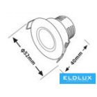 UNIVERSO Mini spot lámpatest 3w 6500k 270lm 30° IP20 Króm D52x40mm Kivágás:D40mm