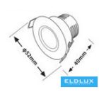 UNIVERSO Mini spot lámpatest 3w 4000k 270lm 30° IP20 Fehér D52x40mm Kivágás:D40mm