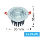 UNIVERSO LED süllyestett lámpa 7w 630lm 3000K 24° IP20 alumínium 