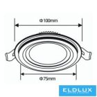 UNIVERSO Köralakú süllyesztett LED panel 6w 500lm CCT IP20 fehér