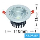 UNIVERSO LED süllyestett lámpa 12w 1080lm 6500K 24° D110x73mm Kivágás:D90mm IP20 alumínium
