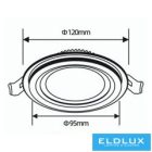 UNIVERSO Köralakú süllyesztett LED panel 9w 780lm CCT IP20 fehér