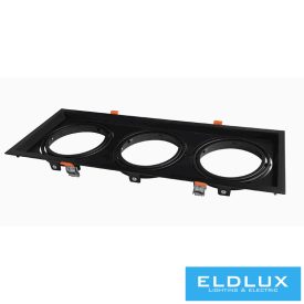   UNIVERSO Süllyesztett spot keret 3*AR111 fekete 475x175mm / kivágás 460x160mm