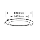 UNIVERSO Kör alakú süllyesztett LED panel 6w 480lm CCT/kap. IP20 120° Fehér D120mm kivágás:D105mm 3év