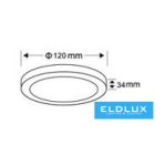 UNIVERSO Kör alakú falon kívüli LED panel 6w 480lm CCT/kap. 120° IP20 Fehér D120x34mm 3év