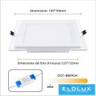 UNIVERSO Négyzet alakú süllyesztett LED panel 12w 1100lm CCT/kap. 120° IP20 Fehér 120x120mm kivágás:94x94mm